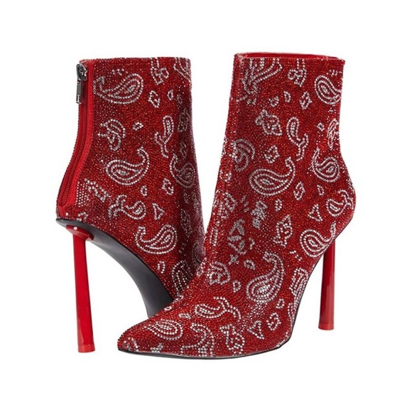 Steve Madden Women's Robyn Rhinestone Booties Red Size 7.5M - Picture 5 of 5
